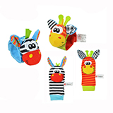 Giraffe zebra wrist rattle socks